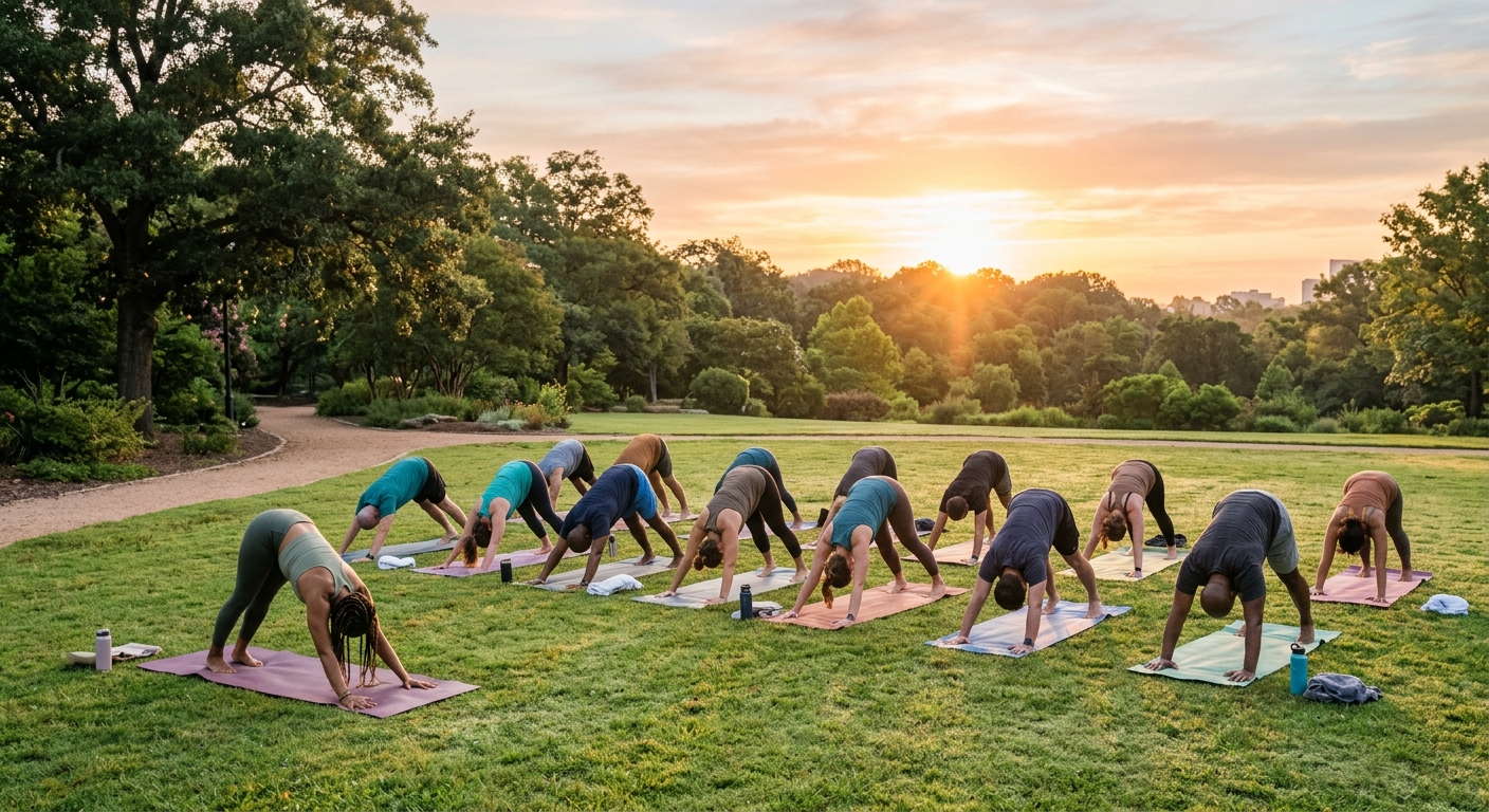 Outdoor yoga at sunrise